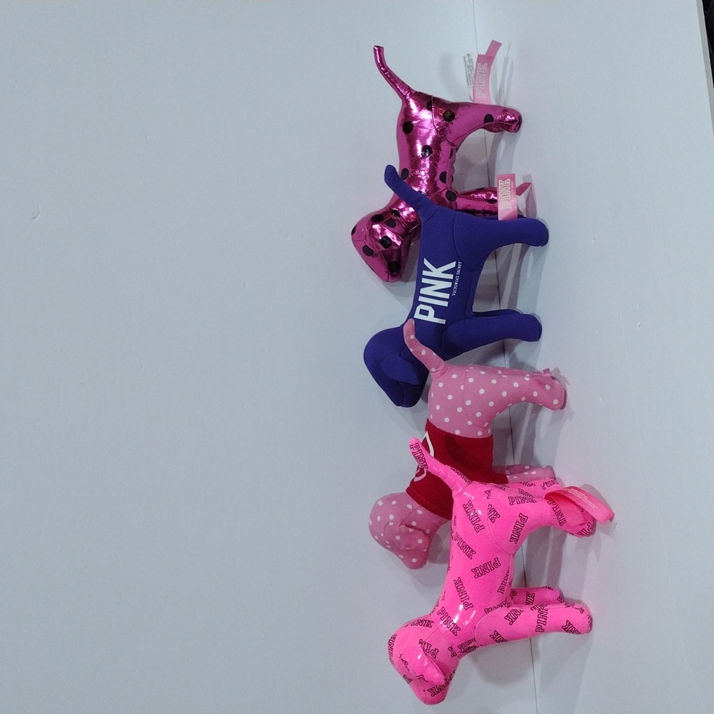 Victoria's Secret Pink Dogs Plushie Group of 4.